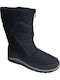 Synthetic Leather Snow Boots with Zipper Navy Blue