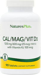 Nature's Plus Bone Support Cal/Mag/Vit D3 with Vitamin K2 90 tabs Nature's Plus Bone Support Cal/Mag/Vit D3 with Vitamin K2 90 tabs