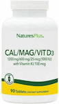Nature's Plus Bone Support Cal/Mag/Vit D3 with Vitamin K2 90 ταμπλέτες