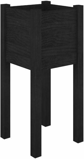 vidaXL Γλάστρα Ξύλινη Μαύρη 31x31x70εκ.