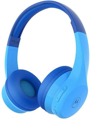 Motorola Moto JR300 Wireless/Wired Over Ear Kids' Headphones with 24 hours of Operation Blue 35750