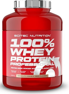 Scitec Nutrition 100% Whey Professional with Added Amino Acids Proteină din Zer Fără gluten cu Aromă de Ciocolată, biscuiți și cremă 2.35kg