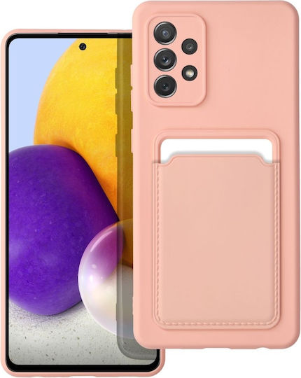 Forcell Back Cover Silicone with Card Slot Coral (Galaxy A72)