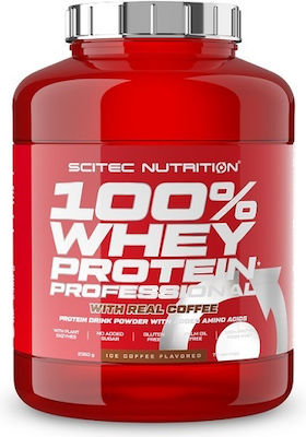 Scitec Nutrition 100% Whey Professional with Added Amino Acids Proteină din Zer Fără gluten cu Aromă de Cafea cu gheață 2.35kg