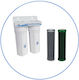 Aqua Pure Solution Silver Συσκευή Φίλτρου Νερού Διπλή Κάτω Πάγκου / Κεντρικής Παροχής Διατομής ½" με Ανταλλακτικό Φίλτρο Aqua Filter FCCBL-S 10μm, Aqua Filter FCCBL-G-AB 10μm