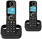 Alcatel F860 Duo Cordless Phone (2-Pack) with Speaker Black