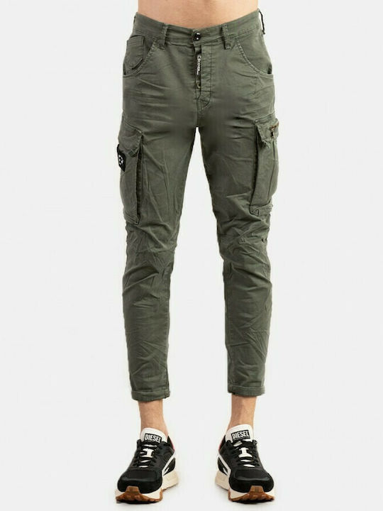 Cover Jeans Men's Trousers Cargo Elastic in Relaxed Fit Khaki