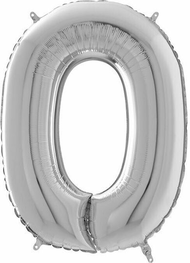 Αριθμός 0 Foil Jumbo Ασημί 70εκ.