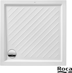 Roca Roma Quadratisch Porzellan Dusche x80cm Weiß