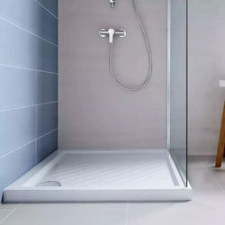 Roca Roma Quadratisch Porzellan Dusche x80cm Weiß