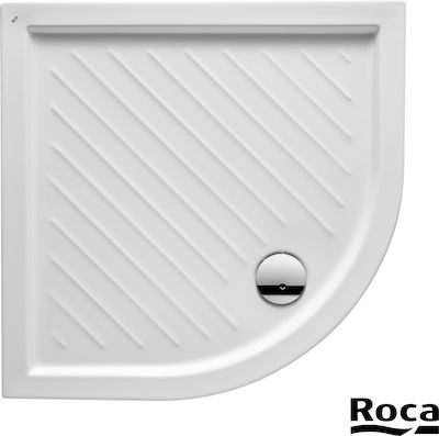 Roca Semicircular Porcelain Shower White Roma 80x80x5.5cm