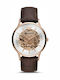Emporio Armani Meccanico Ανδρικό Ρολόι 43mm Αυτόματο με Καφέ Δερμάτινο Λουράκι
