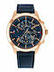 Tommy Hilfiger Henry Men's Watch 44mm Chronograph Battery with Blue Leather Strap