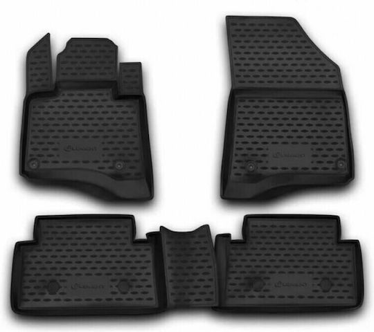 Novline Set of Front and Rear Mats 4pcs Tray Type for Citroen C5 2008+ Black