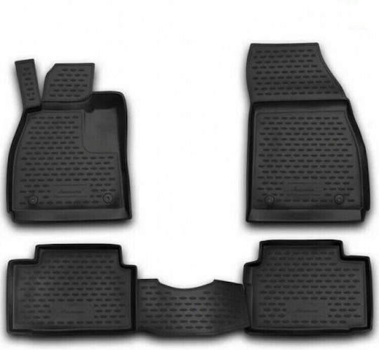 Novline Set of Front and Rear Mats 4pcs Tray Type for Opel Insignia 2009+ Black