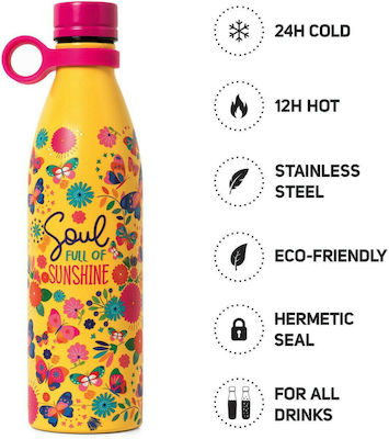Legami Milano Hot&Cold Reciclabil Sticlă Termos Oțel inoxidabil Fără BPA Sunshine 800ml cu Grip SSBL0006