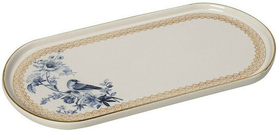 Espiel Silk Teller Untiefe Oval aus Porzellan Beige 27.2x13.5cm