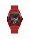 Guess Watch Chronograph with Red Rubber Strap
