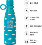 Legami Milano Cloud Bottle Thermos Stainless Steel BPA Free Blue 500ml with Handle