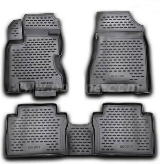 Novline Set of Front and Rear Mats 4pcs Tray Type for Renault Koleos 2008+ Black
