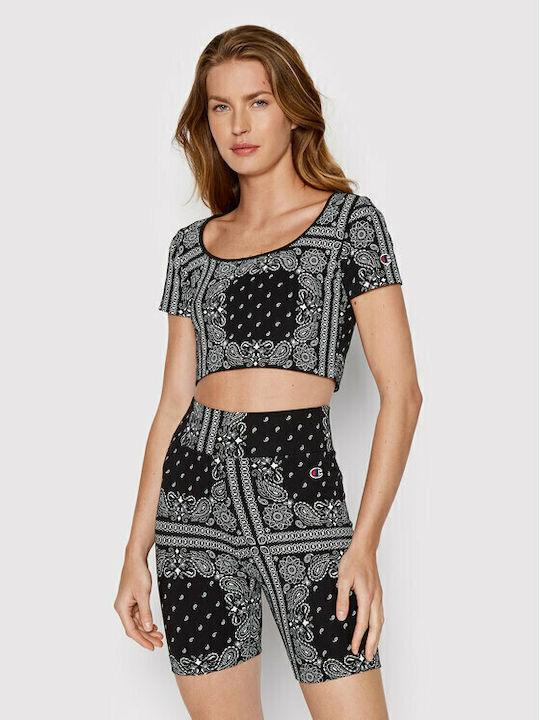 Rochester Women's Crop Top Cotton Short Sleeve Black
