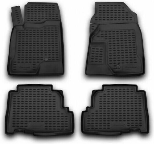 Novline Set of Front and Rear Mats 4pcs Tray Type for Opel Antara 2006+ Black