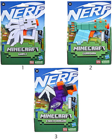 Nerf Launcher Minecraft for 8+ years Microshots (Various Designs/Assortment of Designs) 1pc