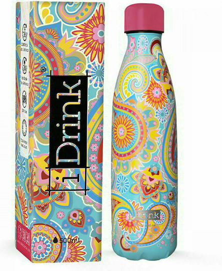 I-Total I Drink Μπουκάλι Θερμός Ανοξείδωτο BPA Free 500ml Paisley