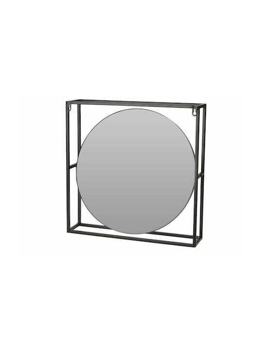 Aria Trade Καθρέπτης Τοίχου με Μαύρο Μεταλλικό Πλαίσιο 45x45cm