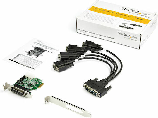 StarTech Κάρτα PCIe σε 4 θύρες RS232 DB9 Serial