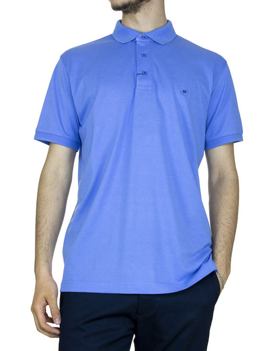 Guy Laroche Men's Short Sleeve Blouse Polo Light Blue