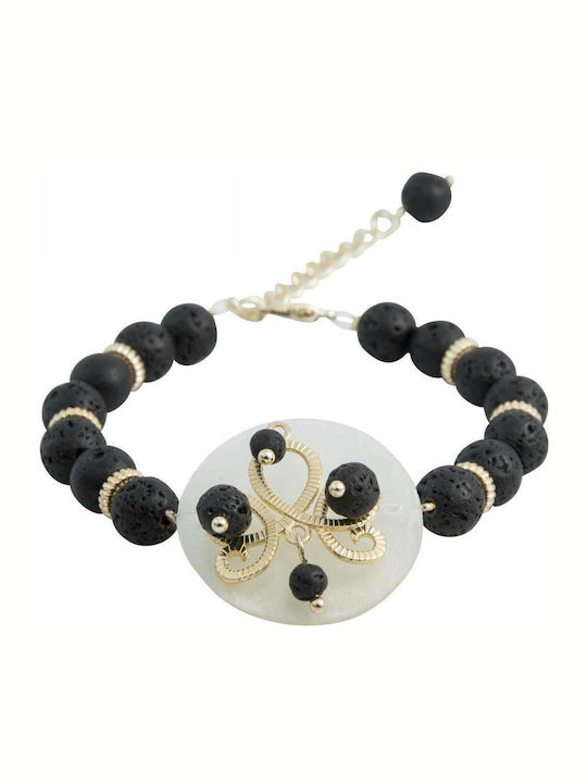 Damen Armband Kette mit Lavasteinen