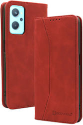 Bodycell PU Leather Synthetic Leather Wallet Red (Realme 9i)