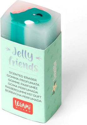 Legami Milano Gumă pentru Creion Jelly Friends Space Dino parfumat cu vanilie 1buc Verde