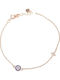 Slevori Women's Bracelet Chain with Cross design made of Silver Gold Plated