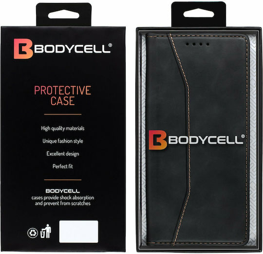 Bodycell PU Leather Brieftasche Synthetisches Leder Schwarz (Realme GT Master)