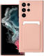 Forcell Back Cover Σιλικόνης με Υποδοχή για Κάρτες Κοραλί (Galaxy S22 Ultra 5G)