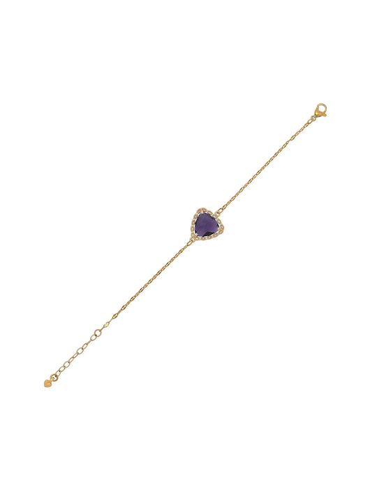 Βραχιόλι αλυσίδα με μοτίφ κρύσταλλο 13-0528 Cactus Jewelry 13-0528 Purple Jewel G