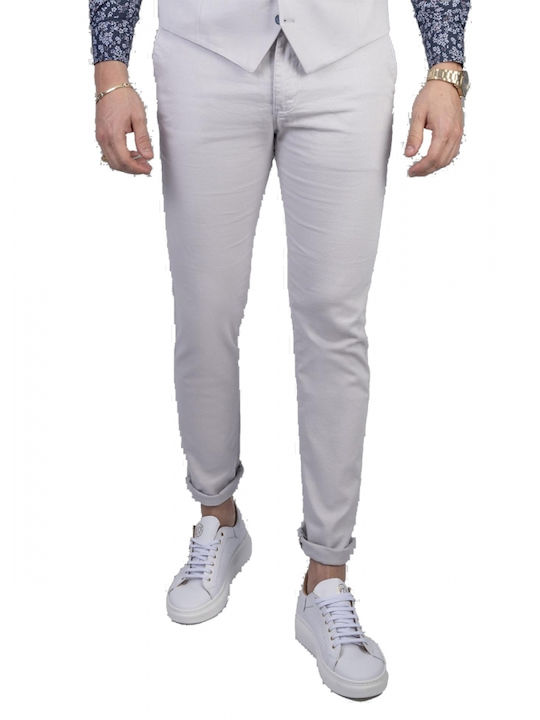 Trousers Chino Elastic in Slim Fit Gray