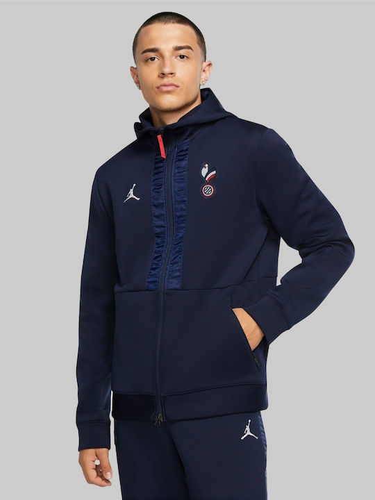 Ζακέτα με Κουκούλα Navy Μπλε
