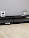 TV-Ständer aus Metall & Glas Schwarz M200xT40xH40,5cm