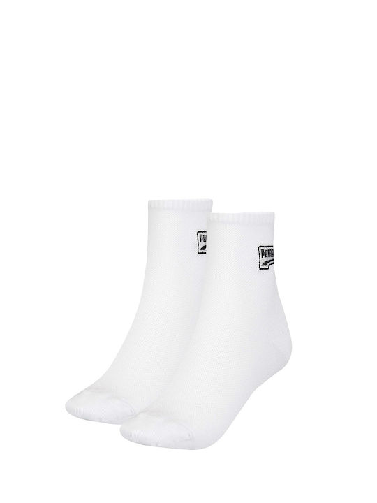 Puma Mesh Αθλητικές Κάλτσες Λευκές 2 Ζεύγη