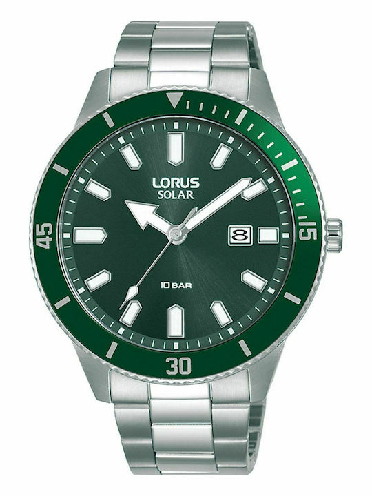 Lorus Ανδρικό Ρολόι 42mm Μπαταρίας με Ασημί Ατσάλινο Μπρασελέ
