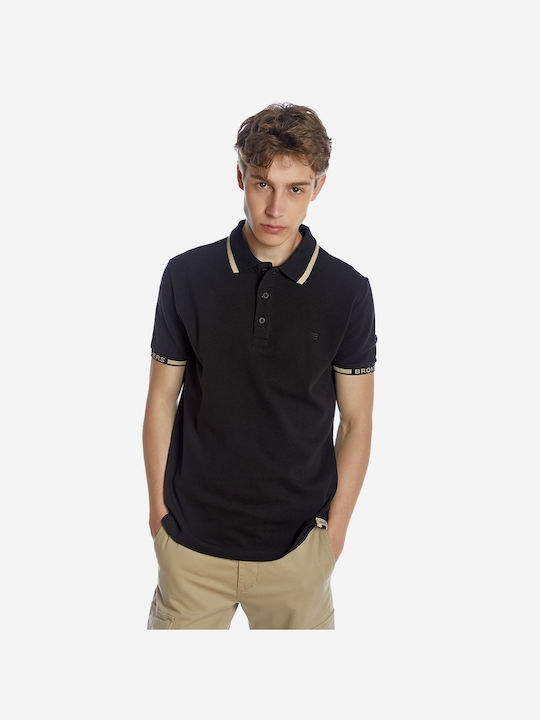 Brokers Jeans Ανδρικό T-shirt Polo Μαύρο