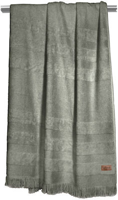 Guy Laroche Lagoon Prosop de Plajă Bumbac Khaki cu franjuri 180x90cm.