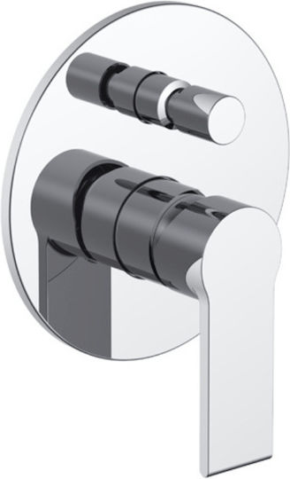 Orabella Falcon Built-in Faucet Mixer for Shower 2 Exits Silver