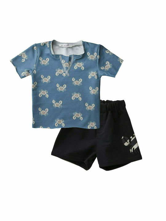 Two In A Castle Kids Set with Shorts Summer 2pcs Light Blue