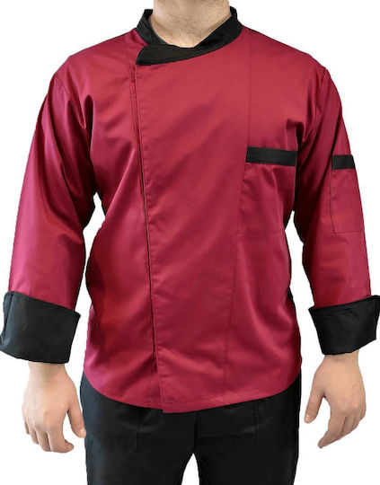 Haina Bucătar Unisex Burgundy cu Mânecă lungă MARK984