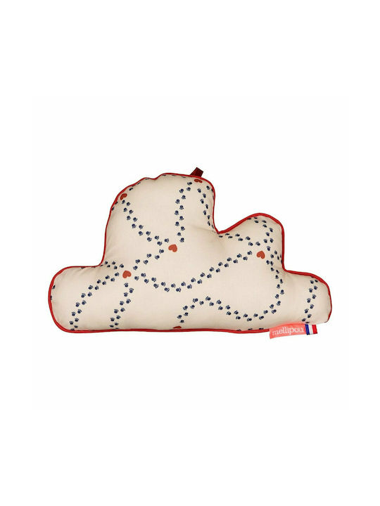 Mellipou Crib Decorative Pillow Cloud with Music Ecru 31x19cm