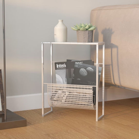 vidaXL Beistelltisch Metall Rechteckig Silber M35xL15xH45cm